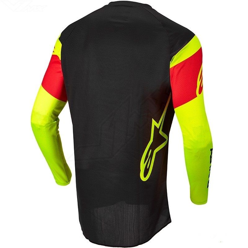 Alpinestars Fluid Tripple Jersey Black Yellow Fluo Red Fluo